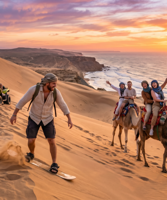 Sunset Sandboarding, Camel Ride & Quad Bike From Agadir & Taghazout